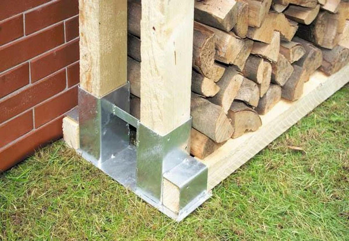 KAMINHOLZREGAL, feuerverzinkt, für Außenbereich - Silberfarben, Metall (10/15.3/32.8cm) - Westfalia