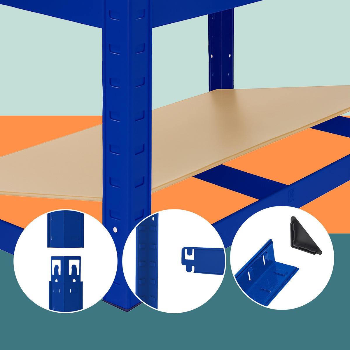 SCHWERLASTREGAL - Multicolor, Holzwerkstoff/Kunststoff (100/180/60cm) - Relaxdays