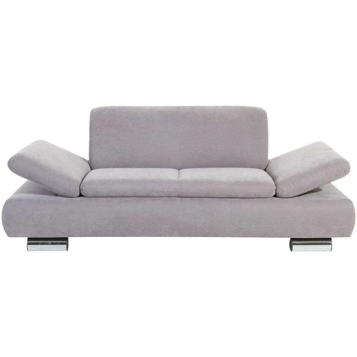 SOFA 2-Sitzer Kaye Bezug Veloursstoff Metallfuß verchromt / silber - Grau, Kunststoff (190/76/90cm) - 58aufmkessel