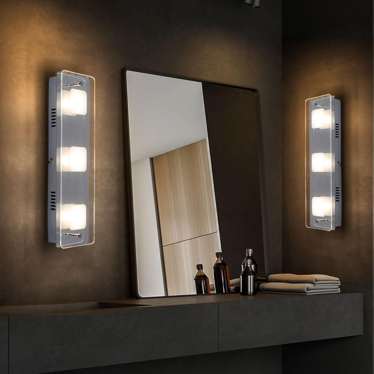 LED WANDLEUCHTE JEMINA Silber Chrom Glas - Silberfarben, Glas (12/6.2/42cm) - Globo Lighting