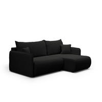 ECKSOFA Claudio 3 Sitzplätze Schwarz - Schwarz, Holz (207/148cm) - Petits-meubles