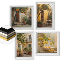 WANDBILDER 4er-Set - 50x50 cm & 40x60 cm Weißer Rahmen - Zitrusgarten in der Sonne - Weiß, Kunststoff (50/50cm) - ArtPrintCave