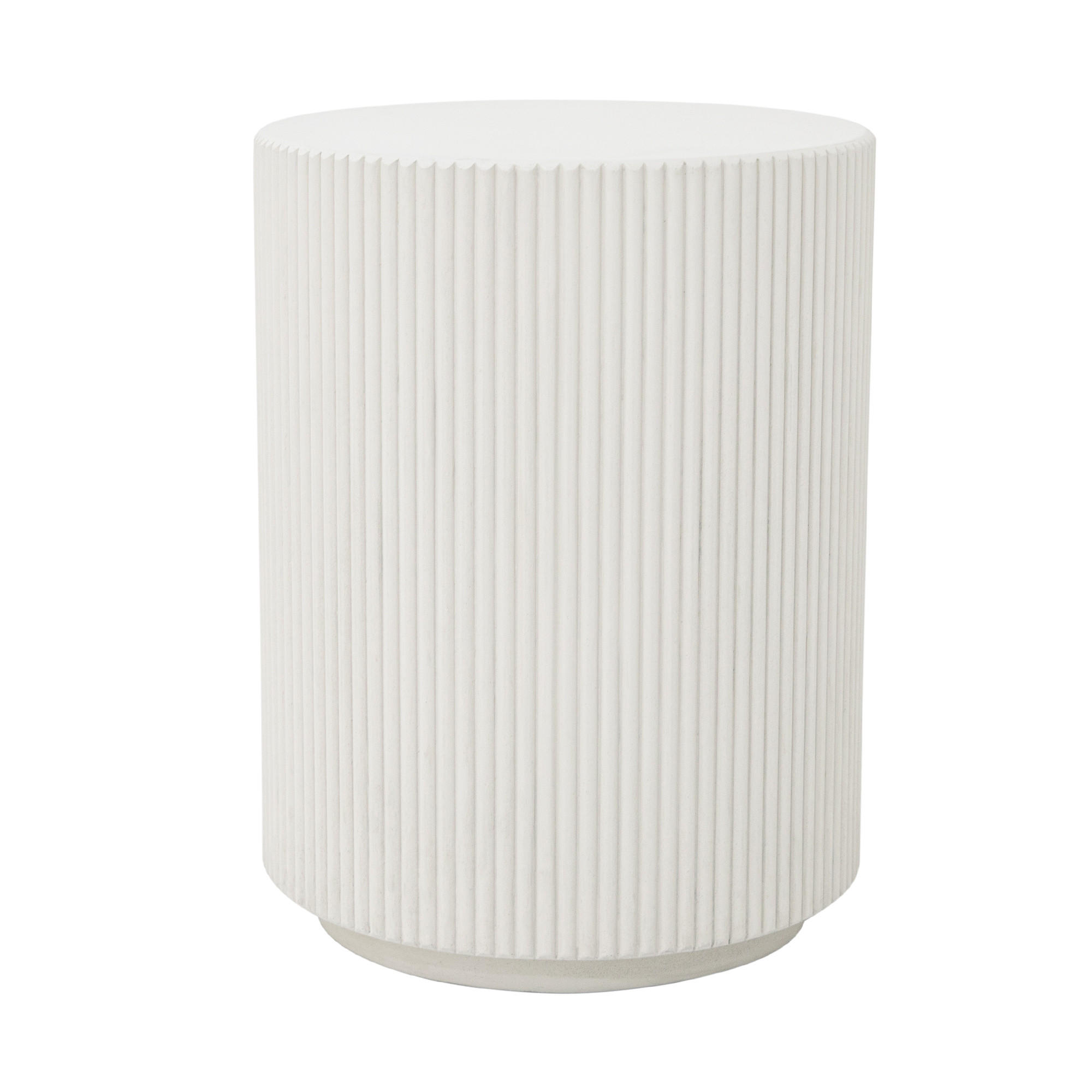 BEISTELLTISCH AUCKLAND rund aus Beton 35 x 35 x 46 cm - Creme, Naturmaterialien (35/35/46cm) - Elementi