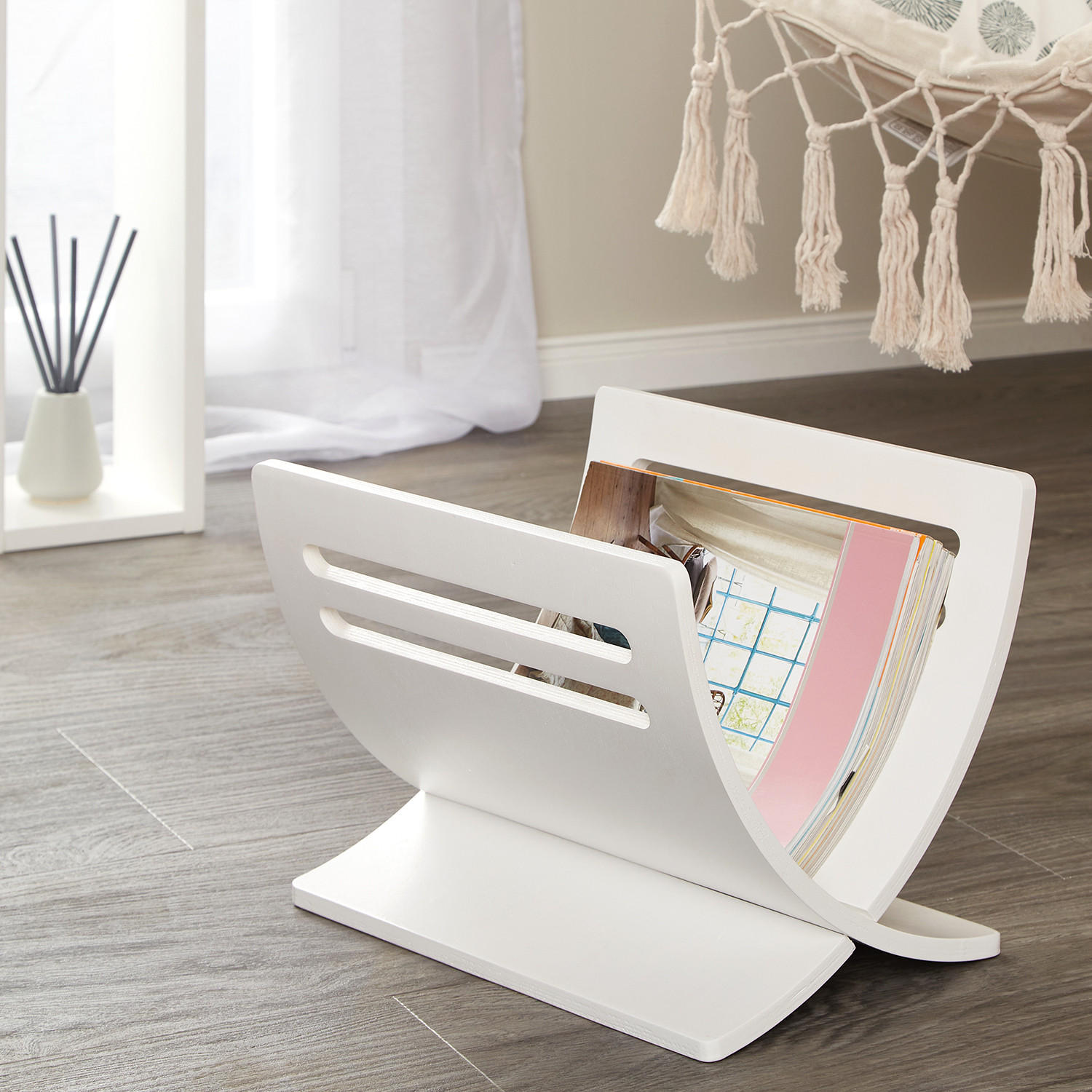 ZEITUNGSSTÄNDER Holz Weiß - Weiß, Holz (30/29/36cm) - Homestyle4u