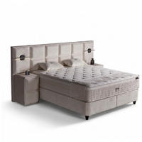 BOXBETT AMORE Bett boxspringbett 180x200 mit matratze - Beige, Holz (180/200cm)