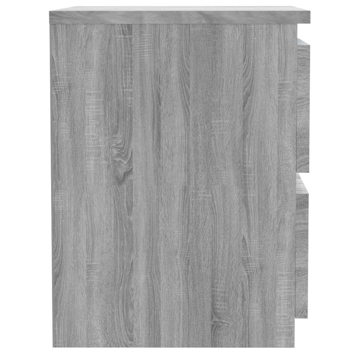 NACHTTISCH mit 2 Schubladen 30/30/40 cm aus Holzwerkstoff in Grau Sonoma Dekor - Grau/Silbereichenfarben, Holz (30/40/30cm) - vidaXL
