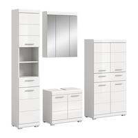 BADKOMBINATION 4tlg. Scout Bad in weiß Nachbildung und weiß hochglanz B/H/T: 186x191x34 cm - Weiß, Holz (186/191/34cm)