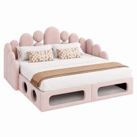 SCHLAFSOFA 180x200 cm Samt Pink mit Haustierbett - Rosa, Holz (180/200cm) - Meubliv
