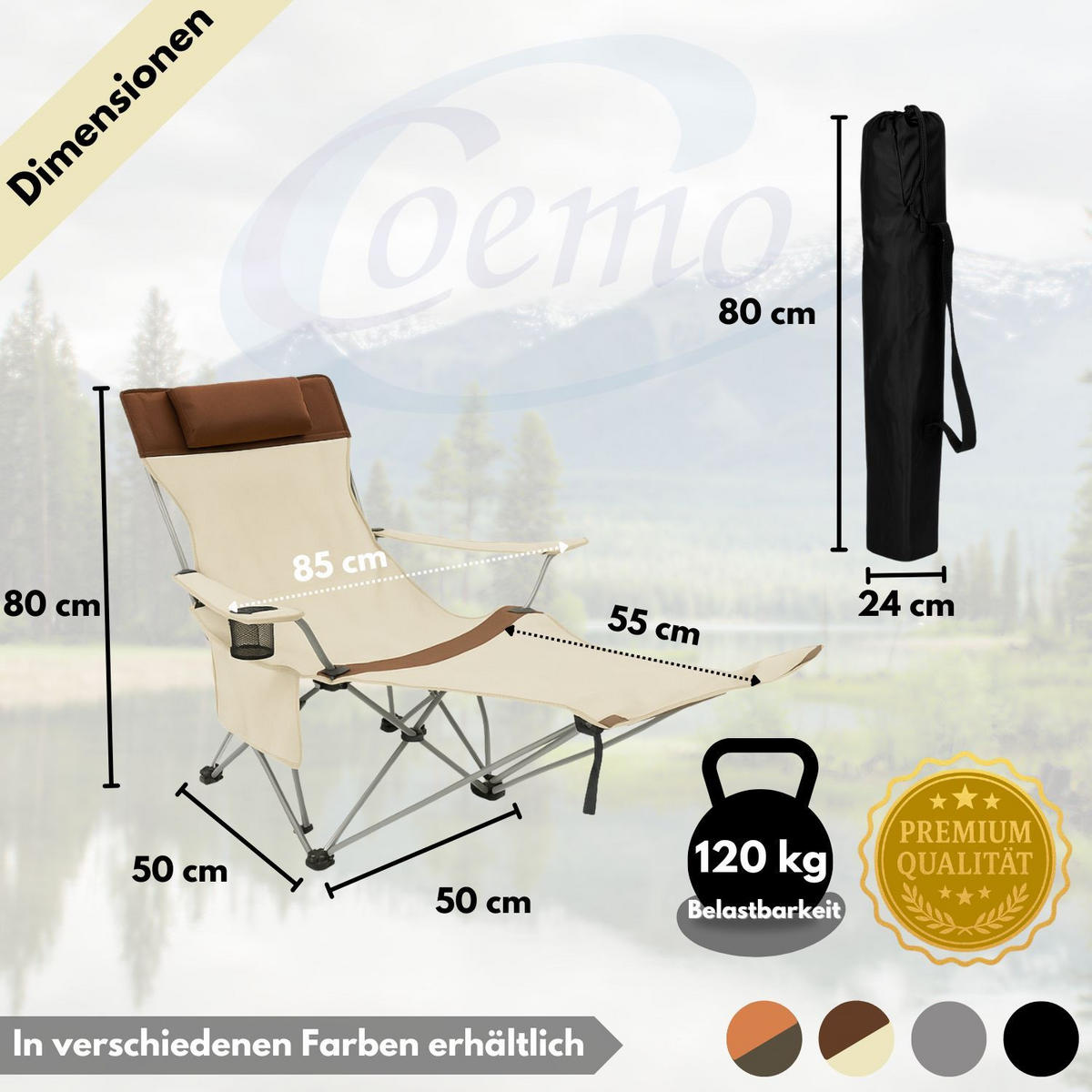 GARTEN LIEGESTUHL klappbar in Beige - Beige, Metall (53/88/156cm) - Coemo