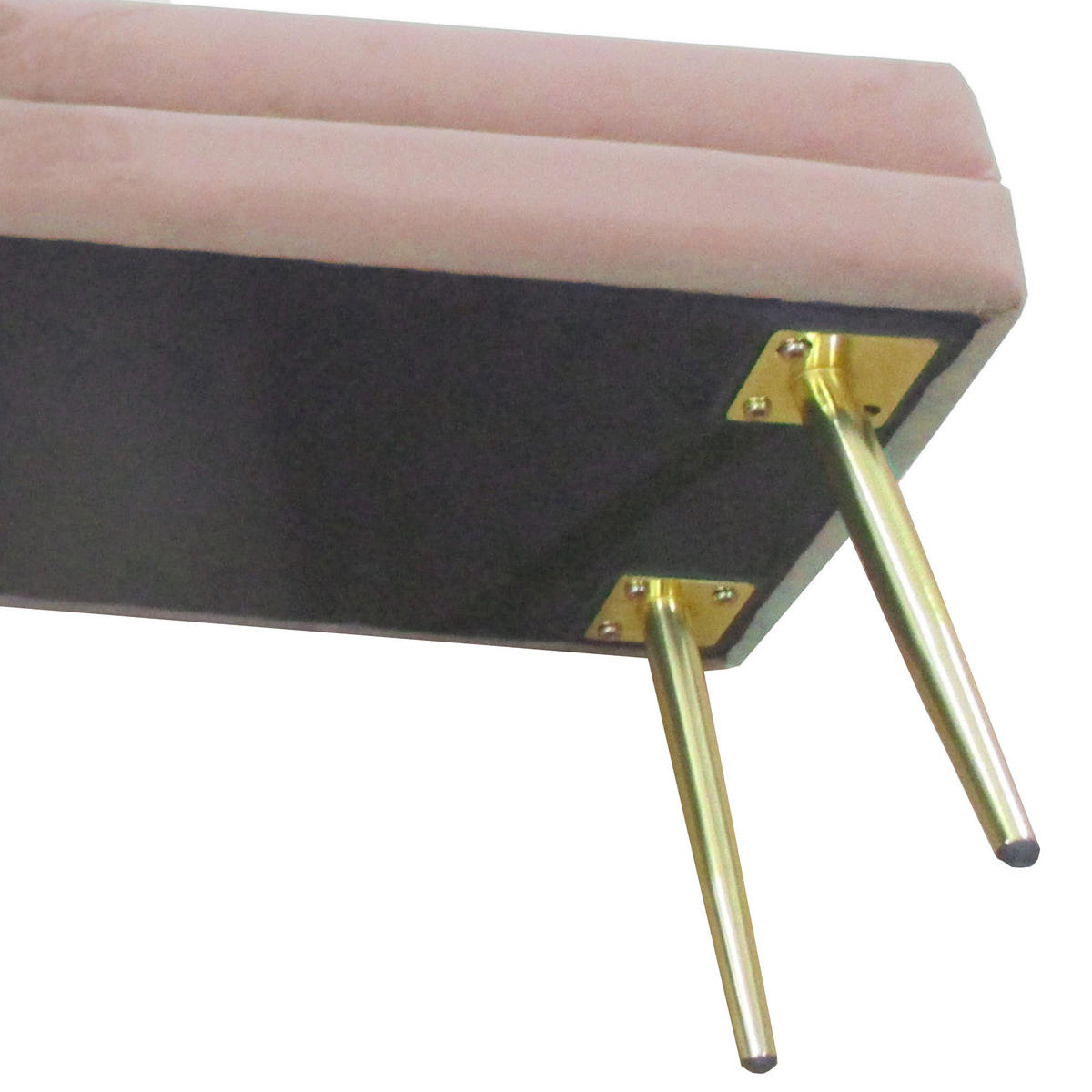 POLSTERBANK Mit Stauraum DE-07147 Samtoptik, Stahlbeine, bis 120 kg Rosa - Pink, Textil/Metall (37.5/42/100cm) - ComfortXL