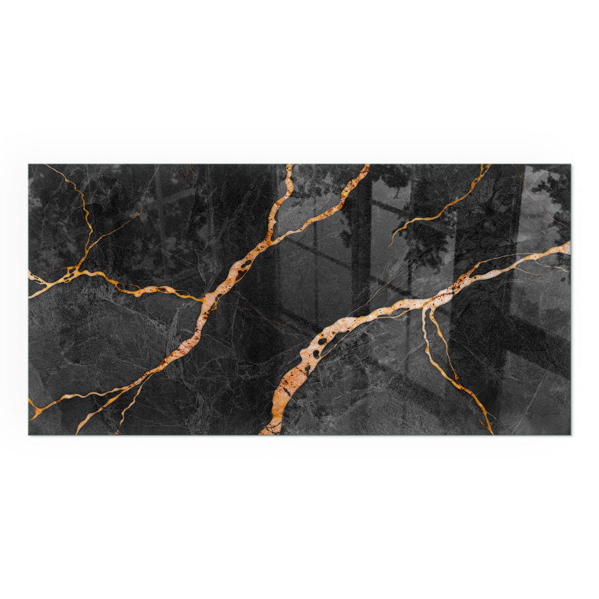 GLASPLATTE für Kamin 100x50 cm - Schwarz, Glas (100/50/0.4cm) - TULUP