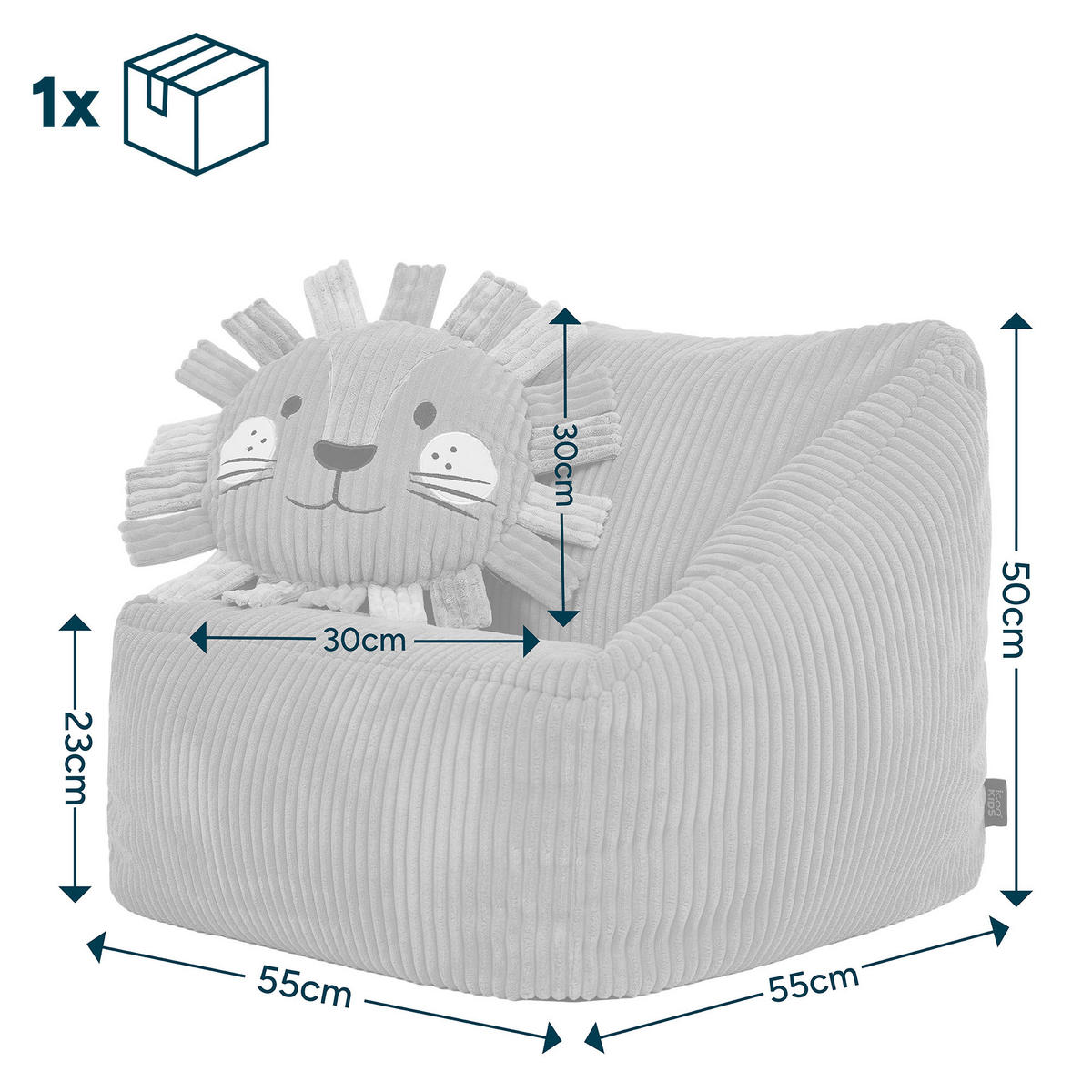 KINDERSITZSACK Natalia mit Animalkissen - Gelb, Textil (55/50/55cm) - icon