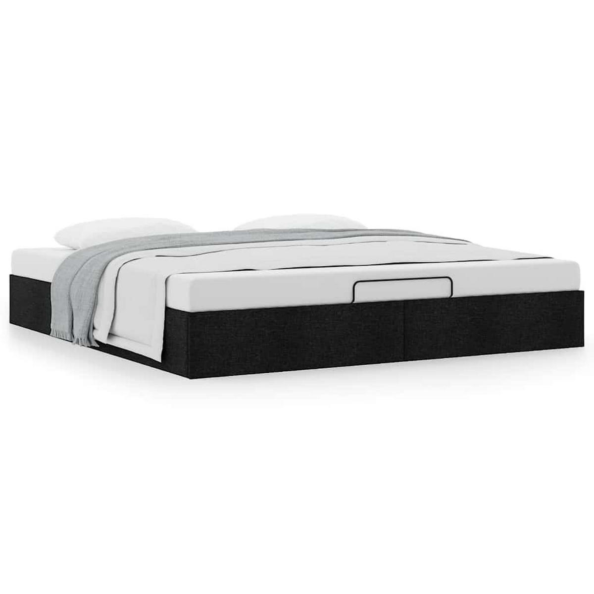 OTTOMAN-BETT Ohne Matratze Schwarz 180/200 Cm Stoff - Schwarz, Holzwerkstoff (180/200cm) - vidaXL