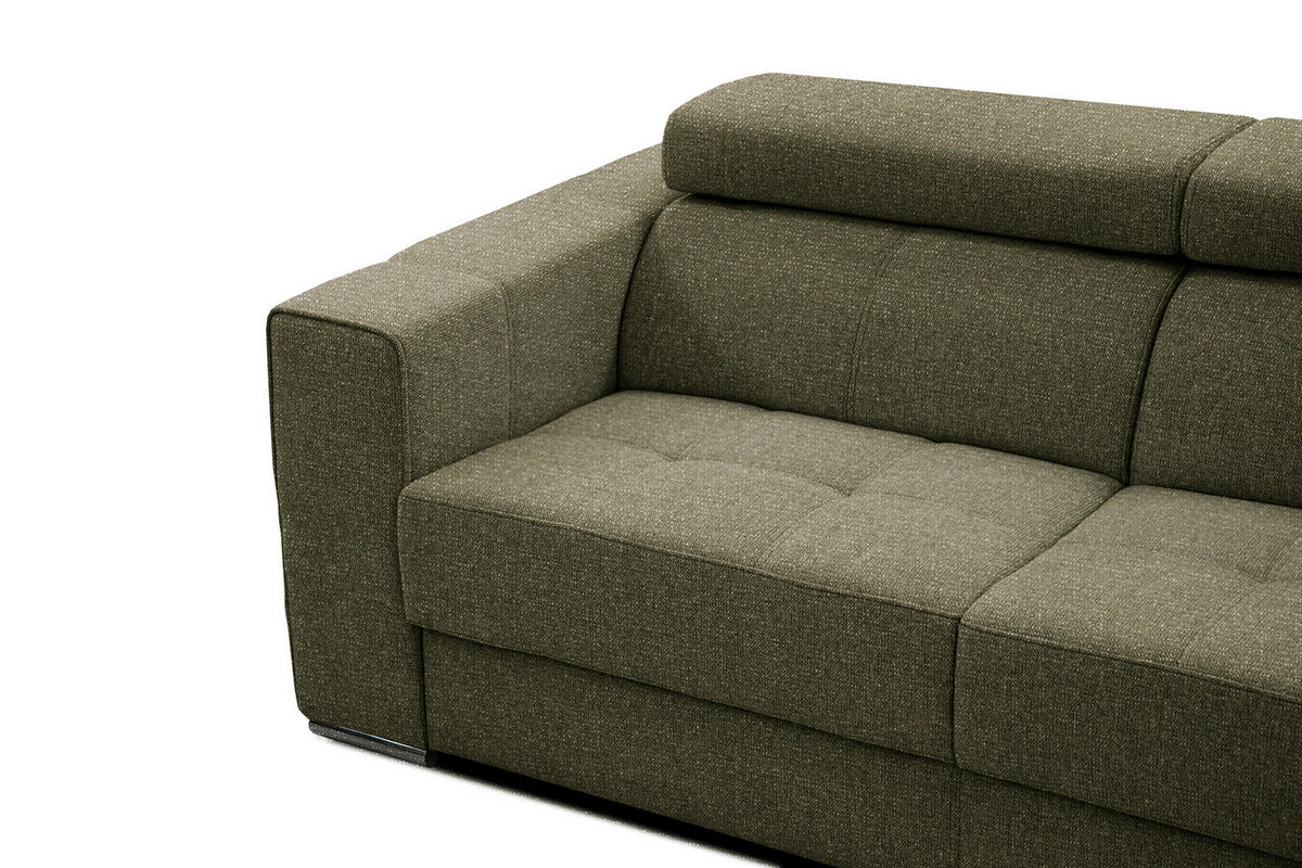 SOFA QUARTZ 3-Sitzer, olivgrün - Olivgrün, Holzwerkstoff/Textil (202/80/102cm) - Courtois Laville