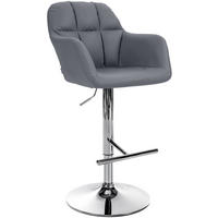 BARHOCKER Natoma Kunstleder 97-118x57x59 cm grau - Grau, Leder (57/97/59cm) - furnicato