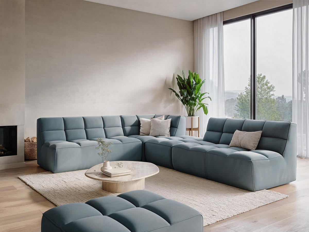 2-SITZER-SOFA Samt Stoff Blau - Blau/Schwarz, Kunststoff/Textil (160/75/93cm) - Makamii