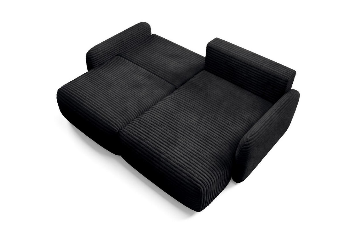 ECKSOFA Simone Mit Schlaffunktion - Schwarz, Holzwerkstoff/Textil (165/240cm) - Fun Möbel