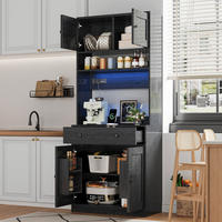 GESCHIRRSCHRANK Schwarz 72/40/180 - Schwarz, Holzwerkstoff (72/180/40cm)