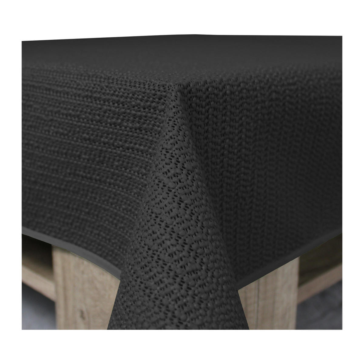 TISCHDECKE Outdoor rechteckig 110/140 cm Schwarz - Schwarz, Kunststoff (110/140cm) - TiborTex