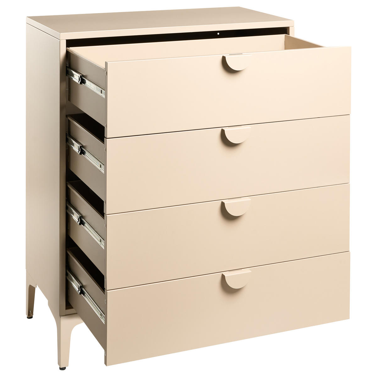 KOMODA s 4 zásuvkami Kov Béžová Ardura - béžová, kov (78/99/40cm) - Beliani