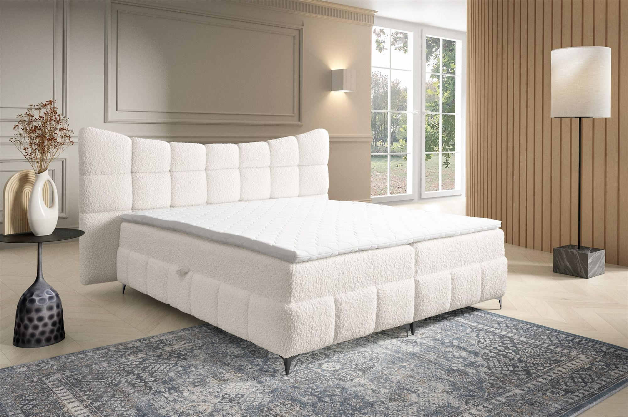 BOXBETT Nova In Rolf - Creme, Holzwerkstoff/Textil (120/200cm) - Fun Möbel