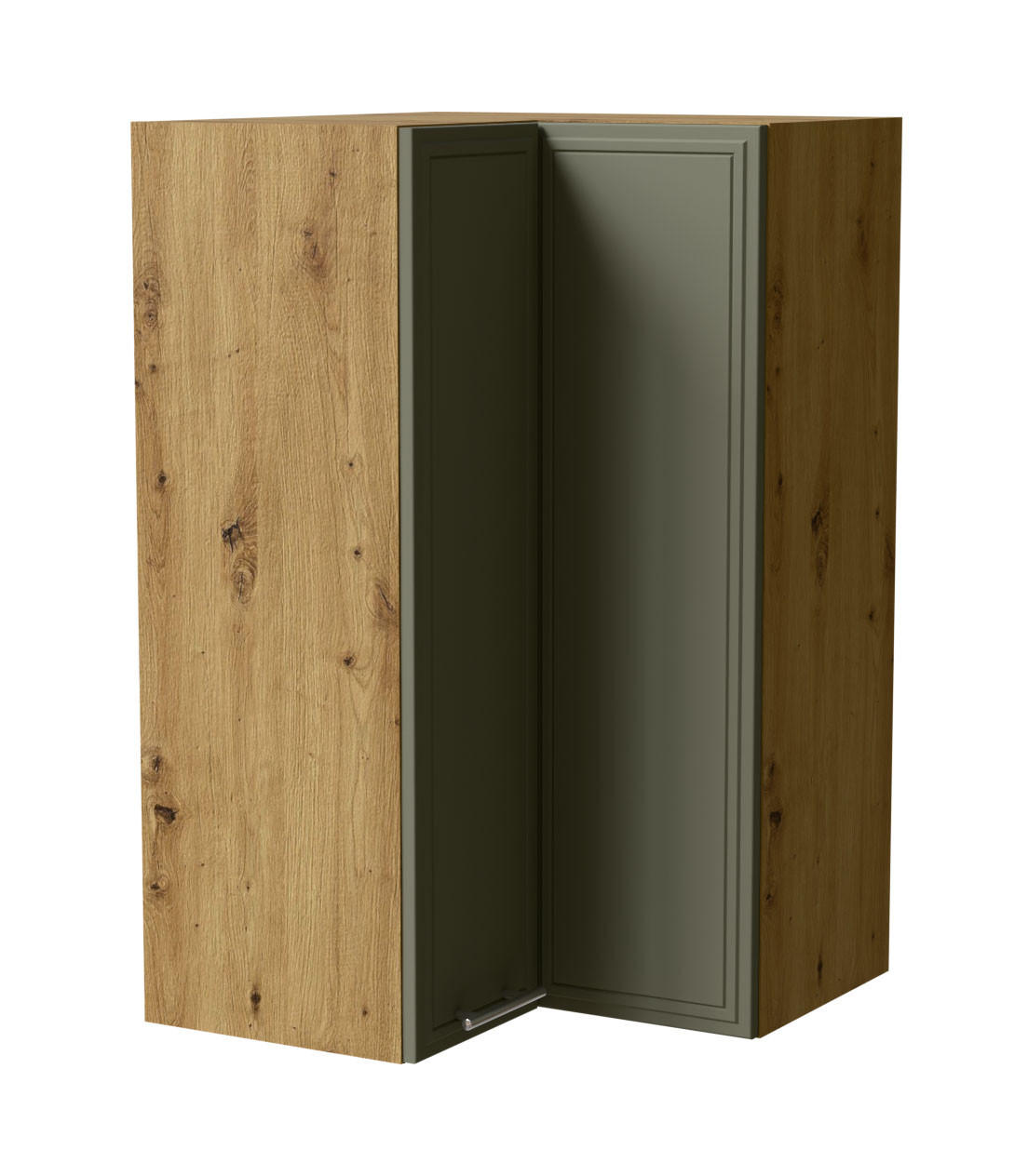 ECKHÄNGESCHRANK Salo W14/60 Eiche Artisan / Reed Green Matt 60 / 60 / 96cm - Eiche Artisan/Grün, Holz/Holzwerkstoff (60/96/60cm) - Feldmann-Wohnen