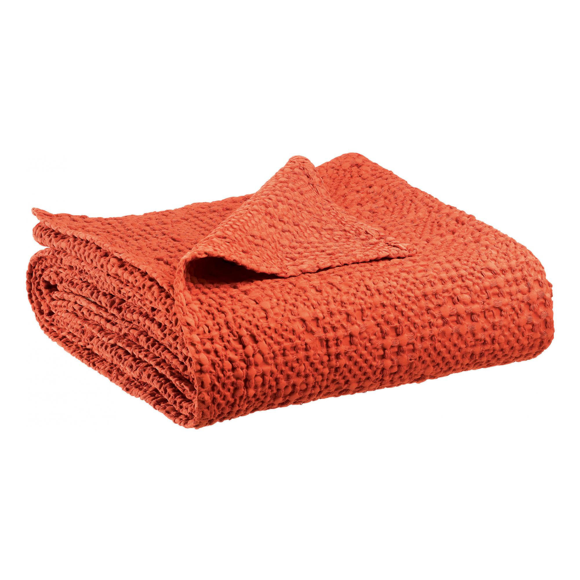 BETTÜBERWURF Tana rooibos 180 x 260 cm - Dunkelorange, Textil (180/260cm) - Vivaraise