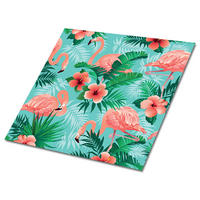 FLIESENAUFKLEBER 9 Stück 30x30 cm selbstklebend Flamingos - Multicolor, Textil (30/1.6/30cm) - TULUP