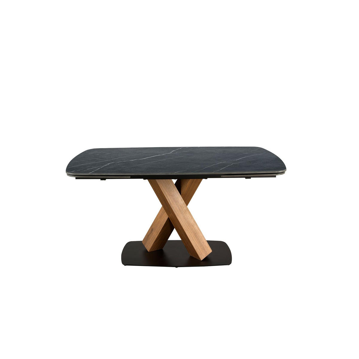 ESSTISCH oval Walnuss Schwarz 160/100/75 cm - Schwarz, Holz/Stein (100/160/75cm) - ANGEL CERDA