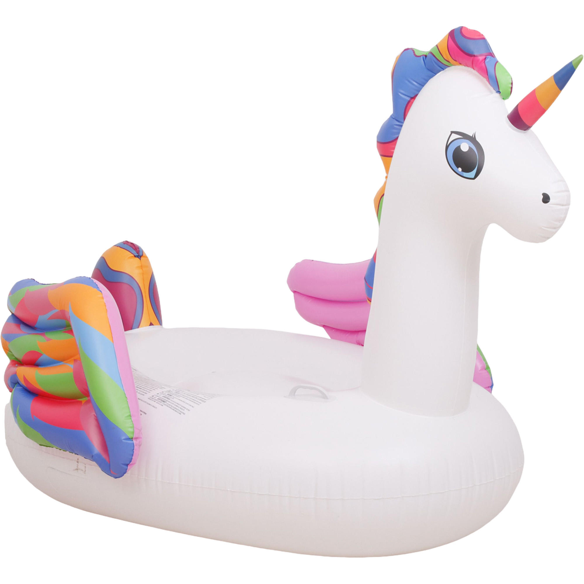 SCHWIMMTIER Einhorn 222 x 132 x 123 cm mit Haltegriffen - Multicolor, Kunststoff (222/132/123cm) - Avenli