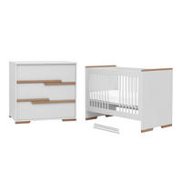 POKOJ PRO MIMINKO 2DÍLNÝ bílá a dřevo - bílá, kompozitní dřevo (125/87/66cm) - Petits-meubles