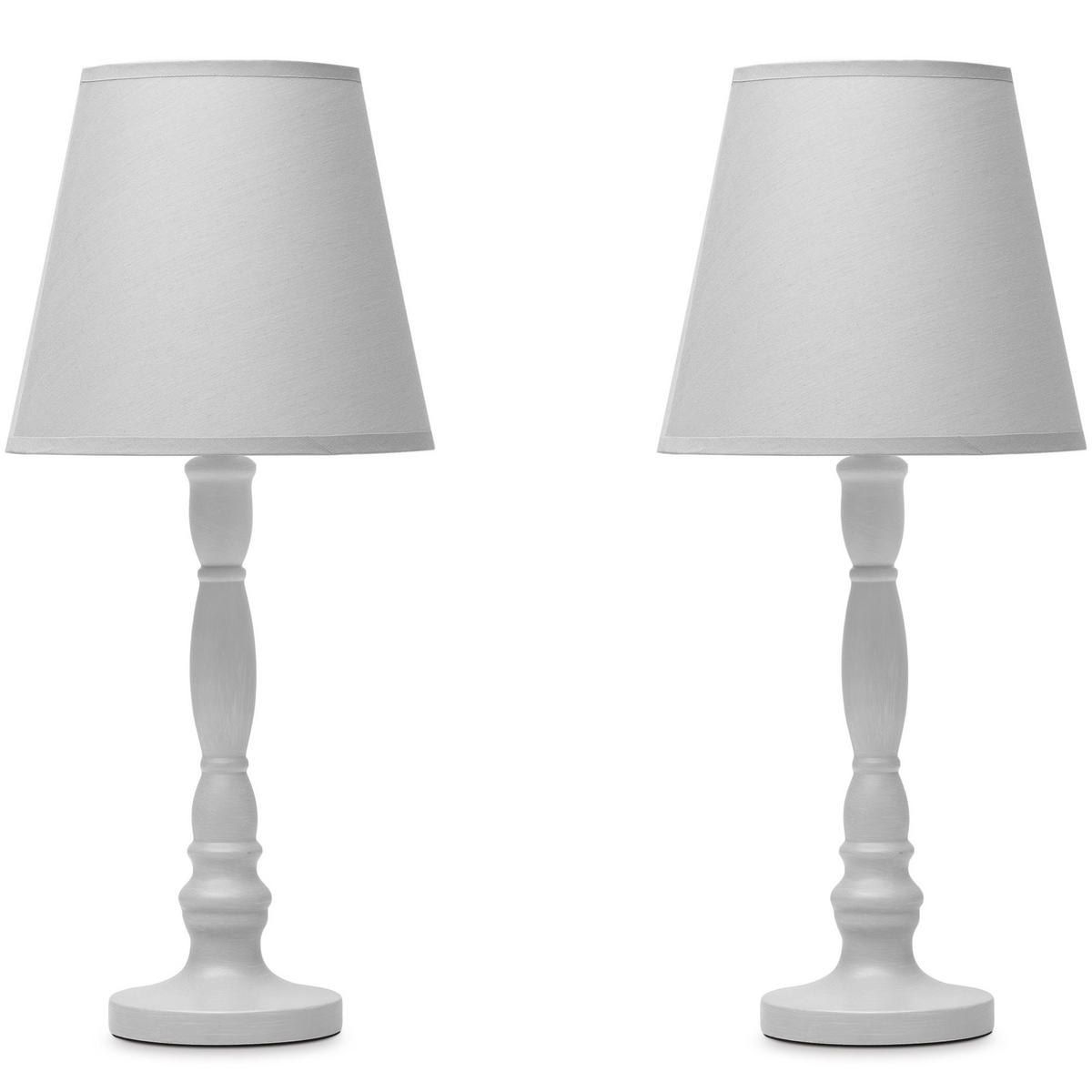 TISCHLAMPE GITTA 2-er Set, Grau - Grau, Keramik/Textil (22/22/51cm) - KONSIMO®