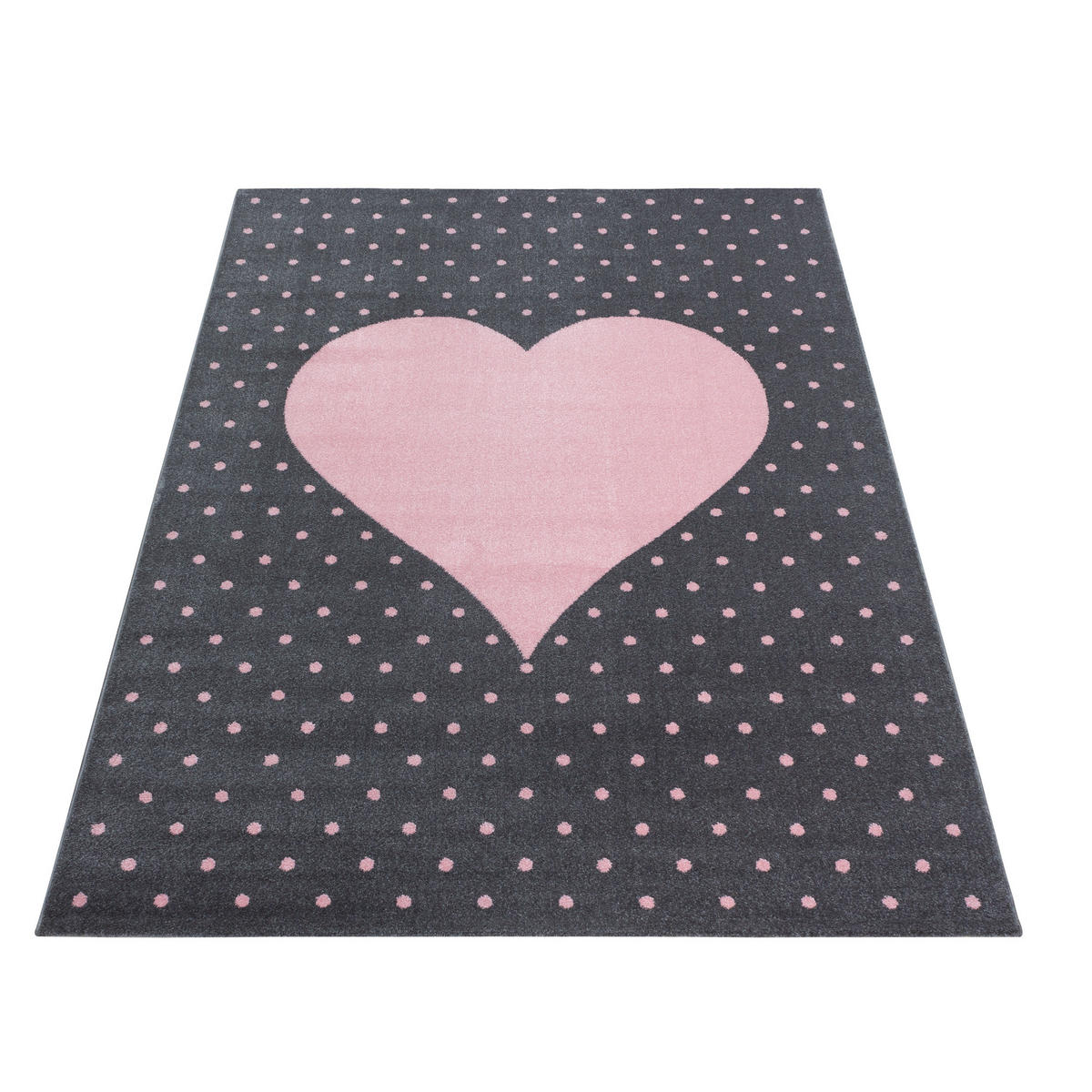 TEPPICH Kinder Kurzflor Herz Polypropylen Kinderzimmer Pink Läufer 80x150 - Rosa, Textil (80/150cm) - KADIMA DESIGN