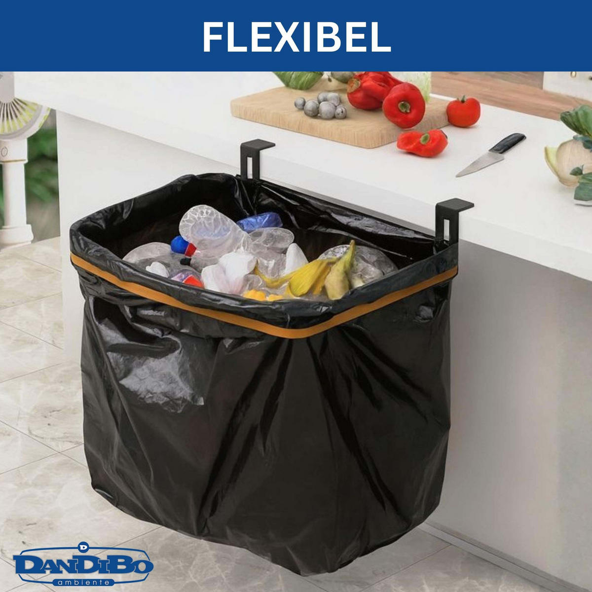 PFANDFLASCHEN Sammelbehälter Behälter Flaschensammler Müllsackhalter Pfandbehälter - Schwarz, Metall (23/7/31cm) - DanDiBo