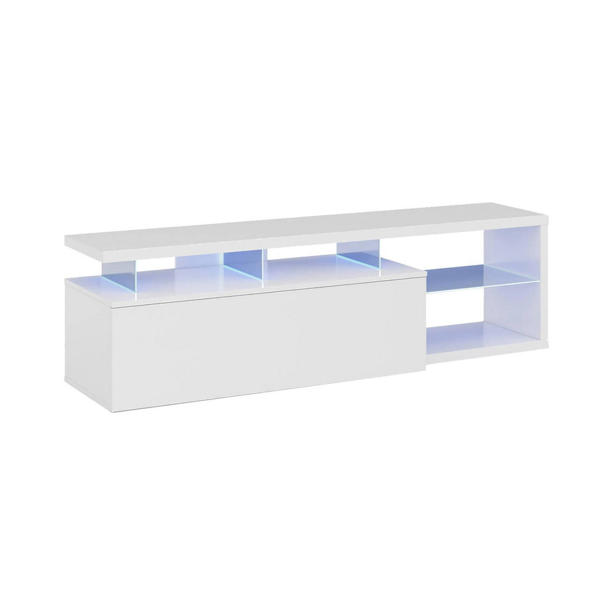 FERNSEHSCHRANK Glänzendes Weiß 41/150/50 cm - Weiß, Holzwerkstoff (150/50/41cm) - DMORA