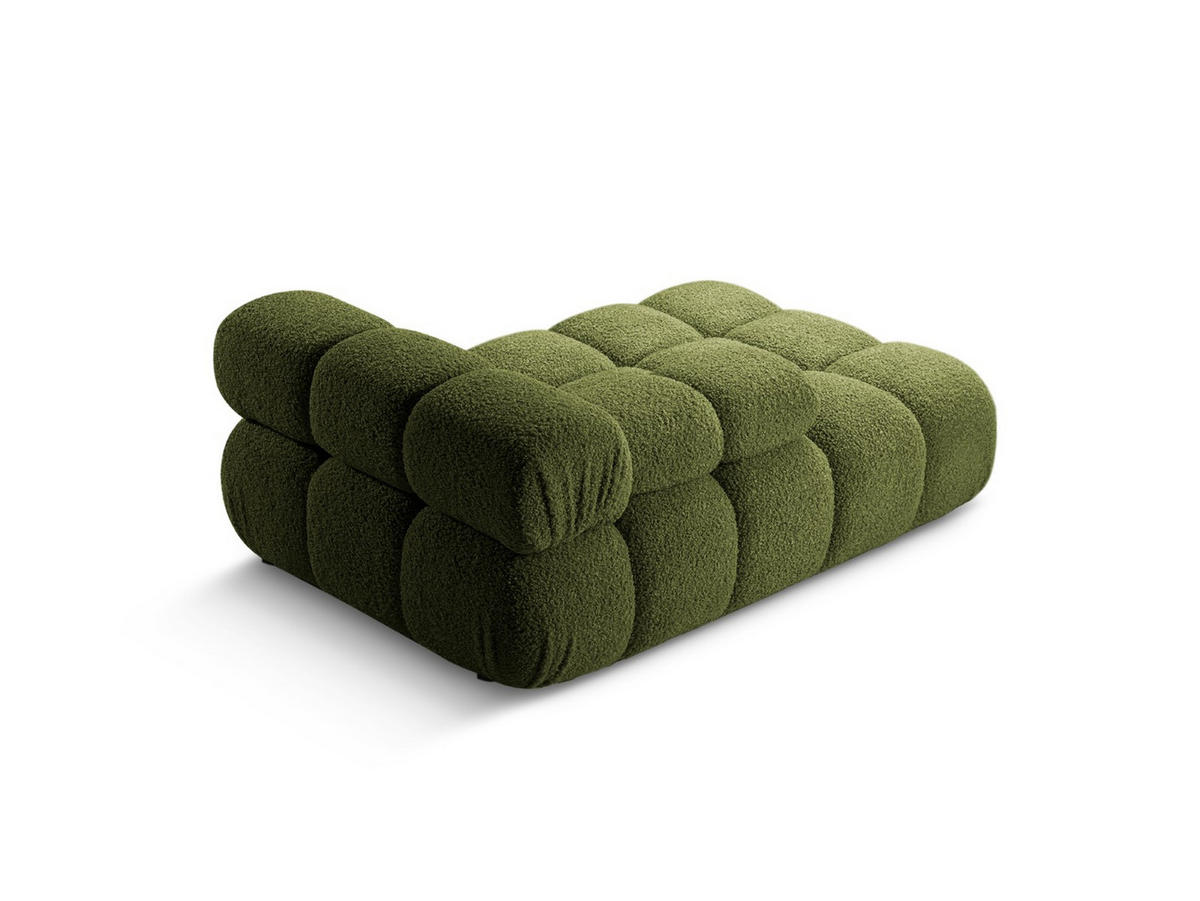 CHAISELONGUE links Bellis aus Boucle grün - Grün, Textil (94/70/155cm) - Micadoni