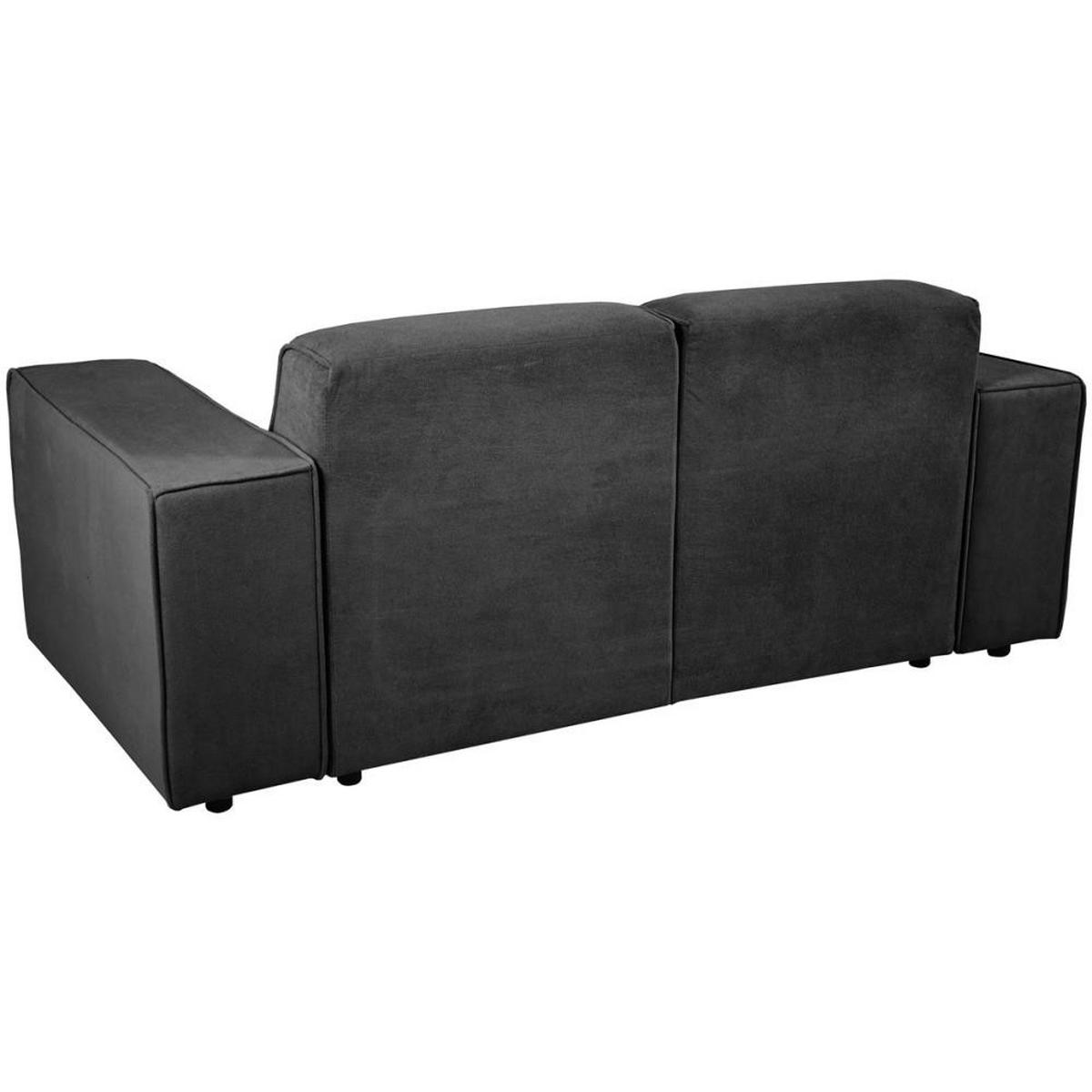 2-SITZER SOFA Pedro ohne Schlaffunktion schwarz - Schwarz, Textil (185/75/88cm) - Beautysofa