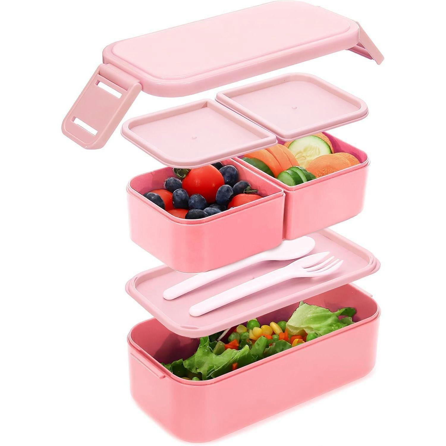 BROTDOSE mit Fächern 1300 ml Rosa - Rosa, Kunststoff (9.5/1.5/20.5cm)