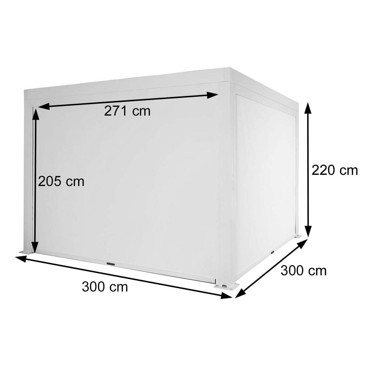 PERGOLA MIT SEITENWAND Weiß - Weiß, Metall (300/220/300cm) - MCW
