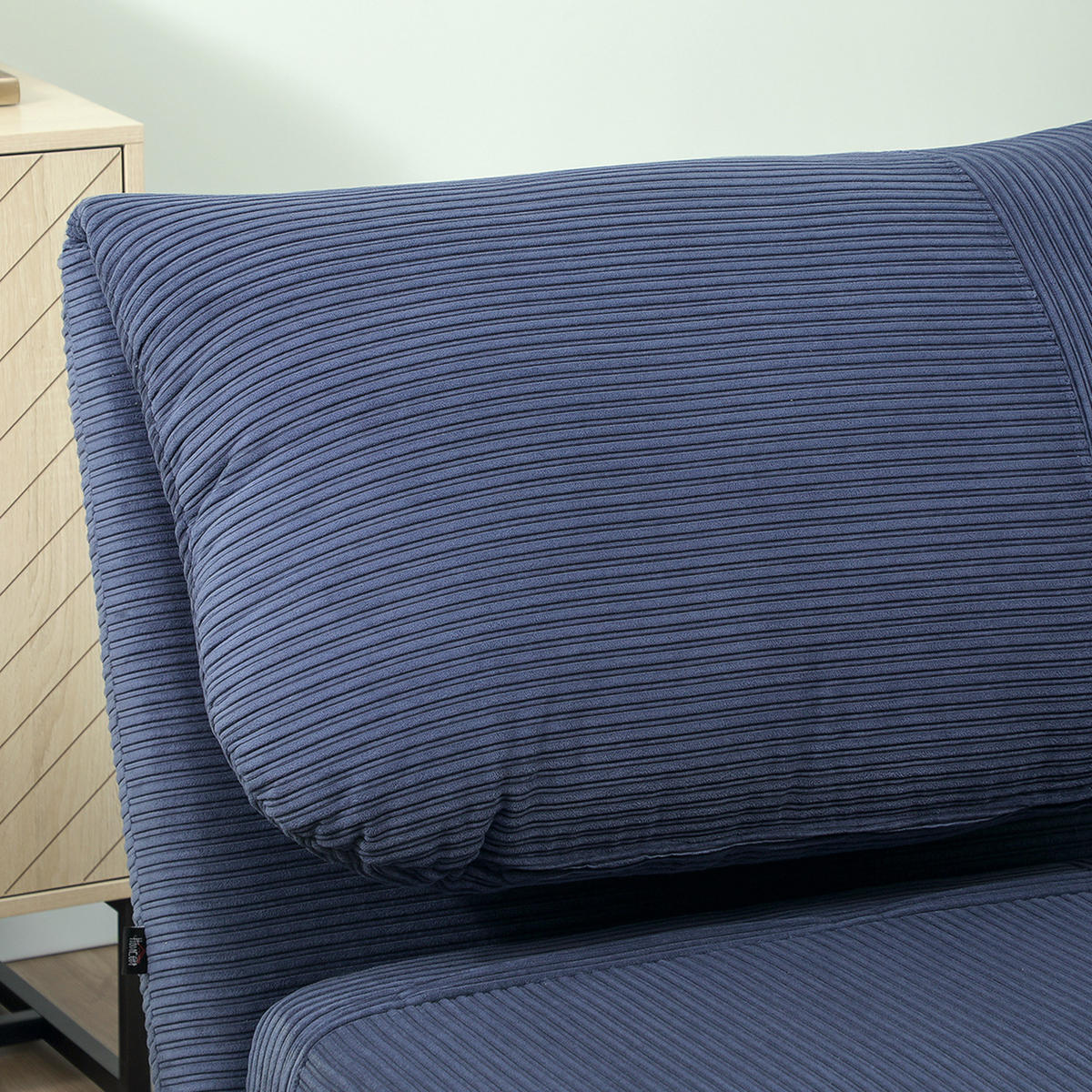 2-IN-1 Schlafsofa Schlafsessel Klappmatratze Gästebett Klappbett Blau - Blau/Naturfarben, Holz/Textil (89/83/82cm) - HOMCOM