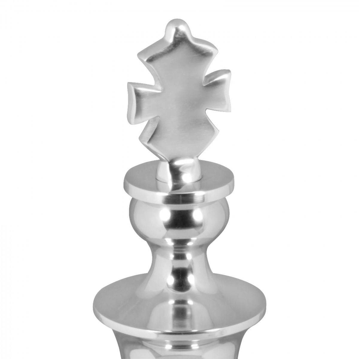 DEKOFIGUR Schachfigur Aluminium poliert 70 cm Silber - Silberfarben, Metall (22/70/22cm) - KADIMA DESIGN
