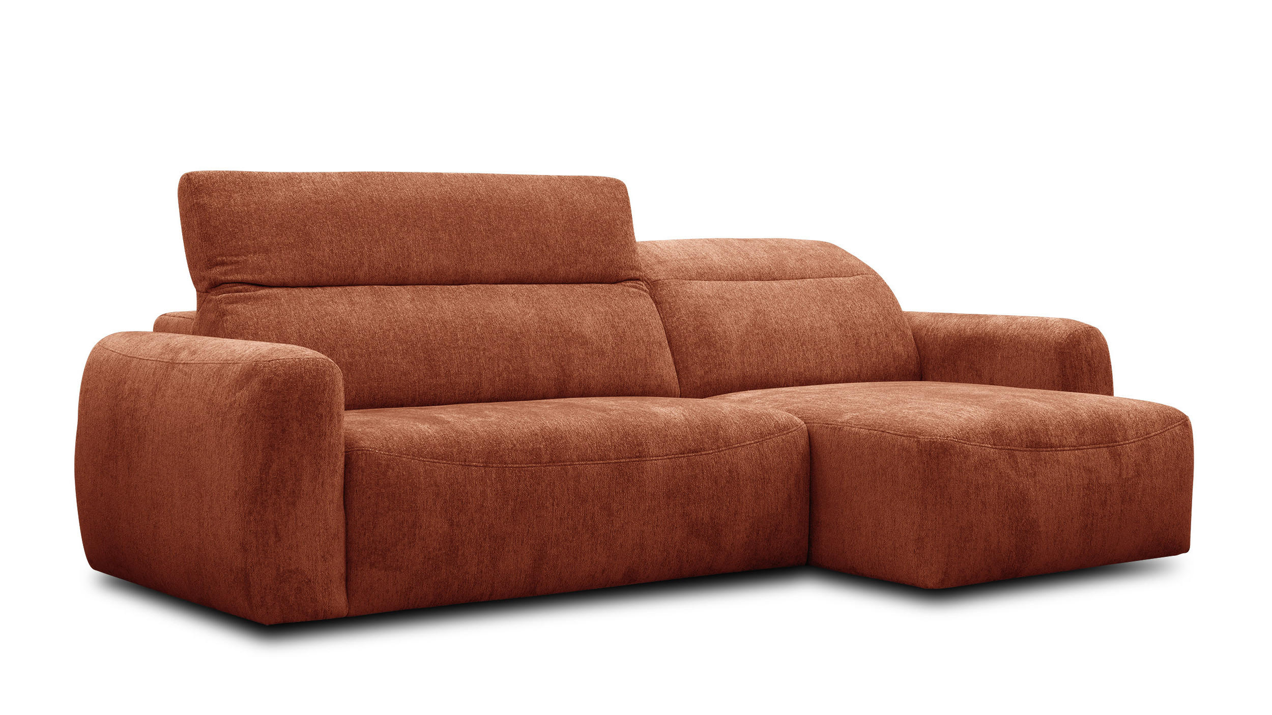 ECKSOFA NERO 4-Sitzer, orange - Schwarz/Orange, Holz/Textil (272/81/159cm) - Courtois Laville