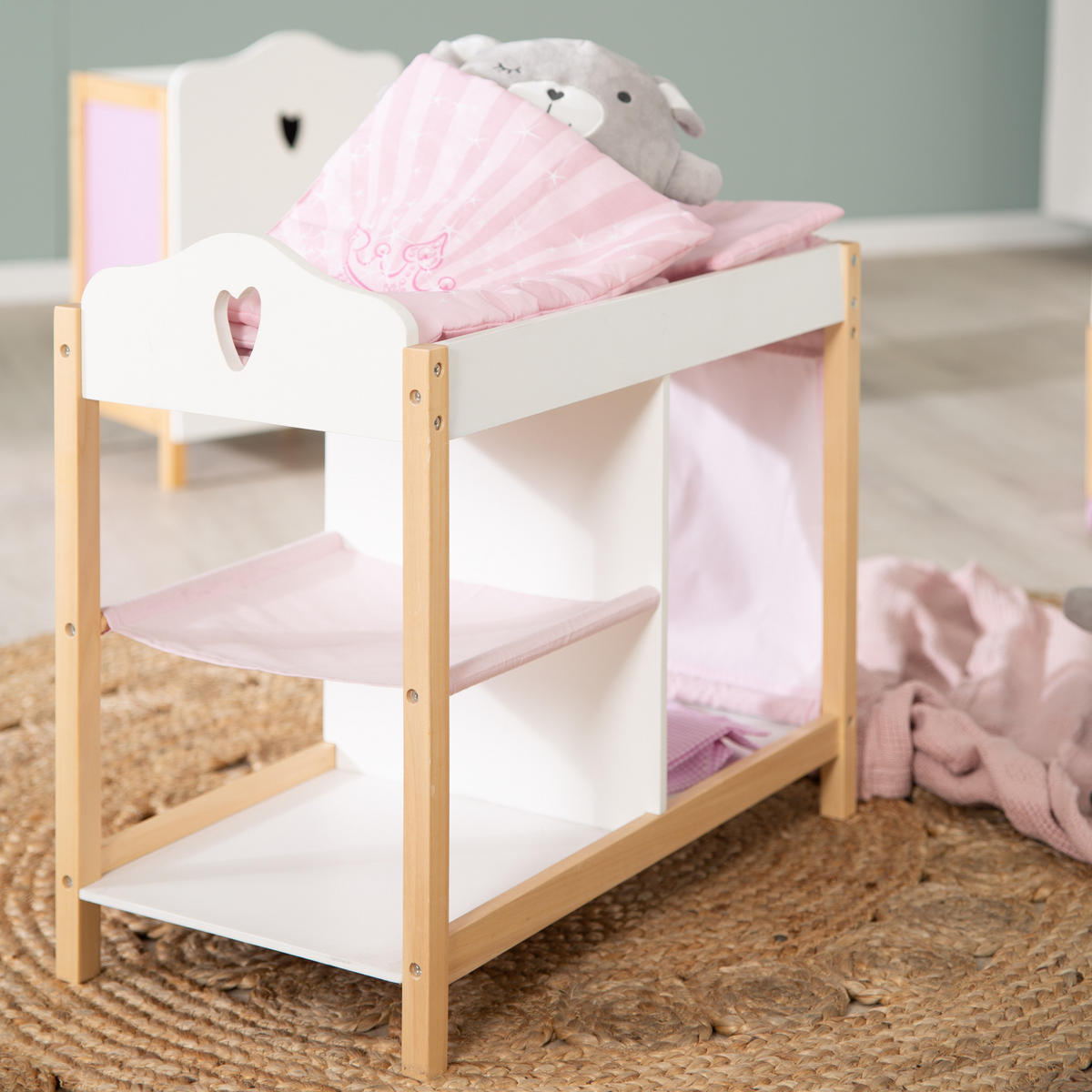 PUPPENKOMMODE Scarlett - Weiß, Holzwerkstoff (30/50/52cm) - Roba