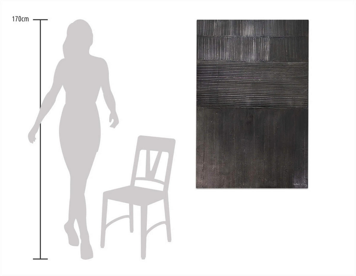 ÖLGEMÄLDE 80/120 cm - Schwarz, Holz/Textil (80/120cm) - KUNSTLOFT