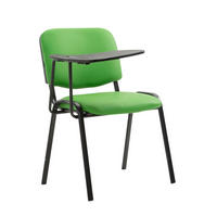 BESUCHERSTUHL Keen mit Klapptisch, Kunstleder mit Gestell Schwarz / Bezug Grün - Schwarz/Grün, Textil/Metall (53/81/53cm) - TPFLiving