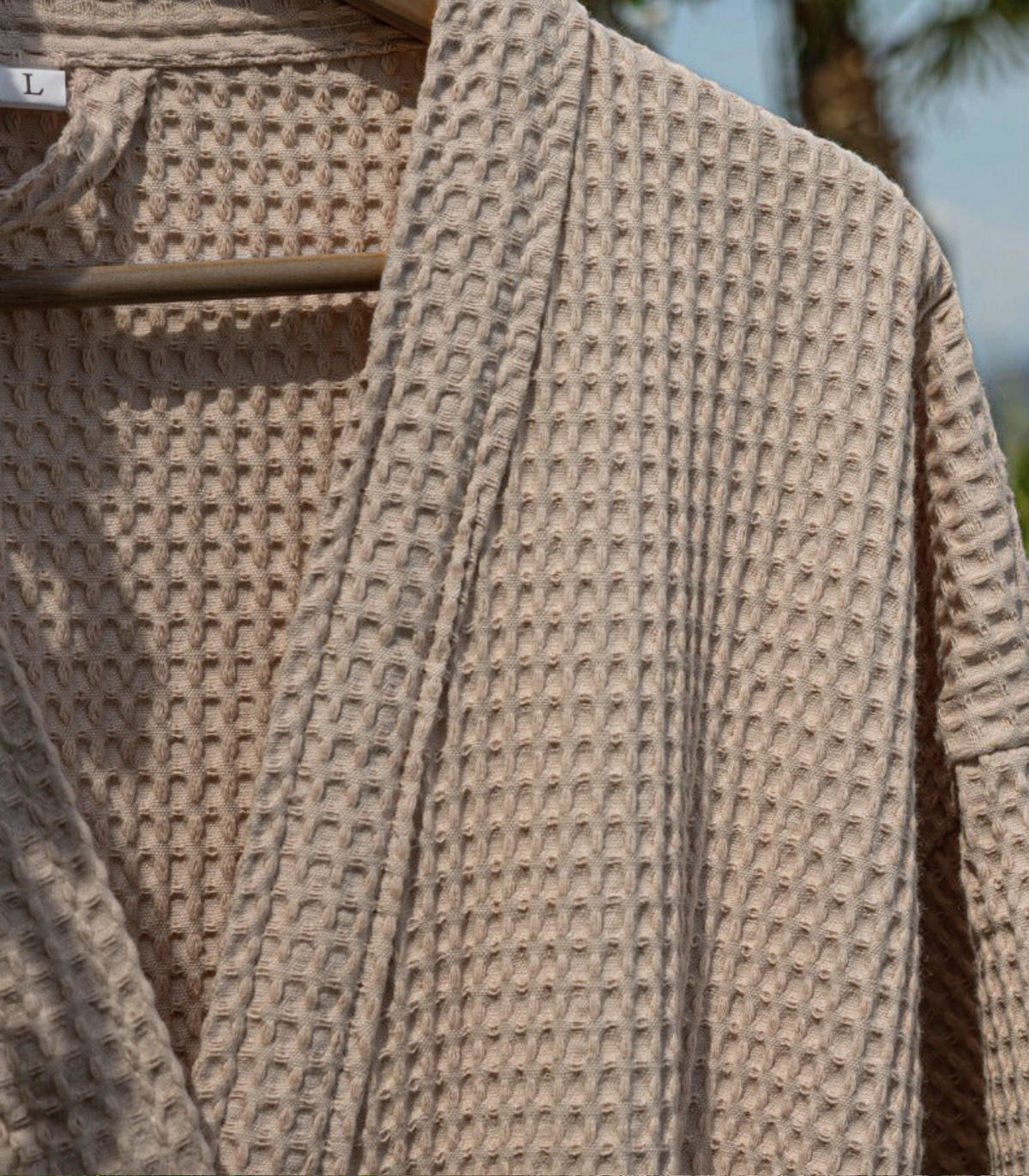 BADEMANTEL. Waffel. Bio-Baumwolle. Beige - Beige, Textil (Lnull) - SOWL