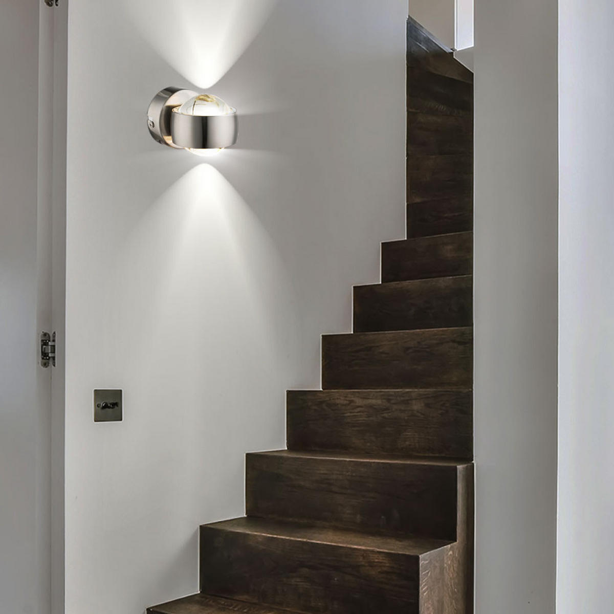 LED WANDLEUCHTE Randi Silber Glas - Silberfarben, Glas (7.5/10/10cm) - Globo Lighting