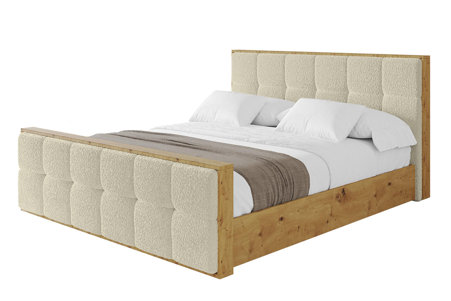 Altdecor Polsterbett Champagner 140x200 cm