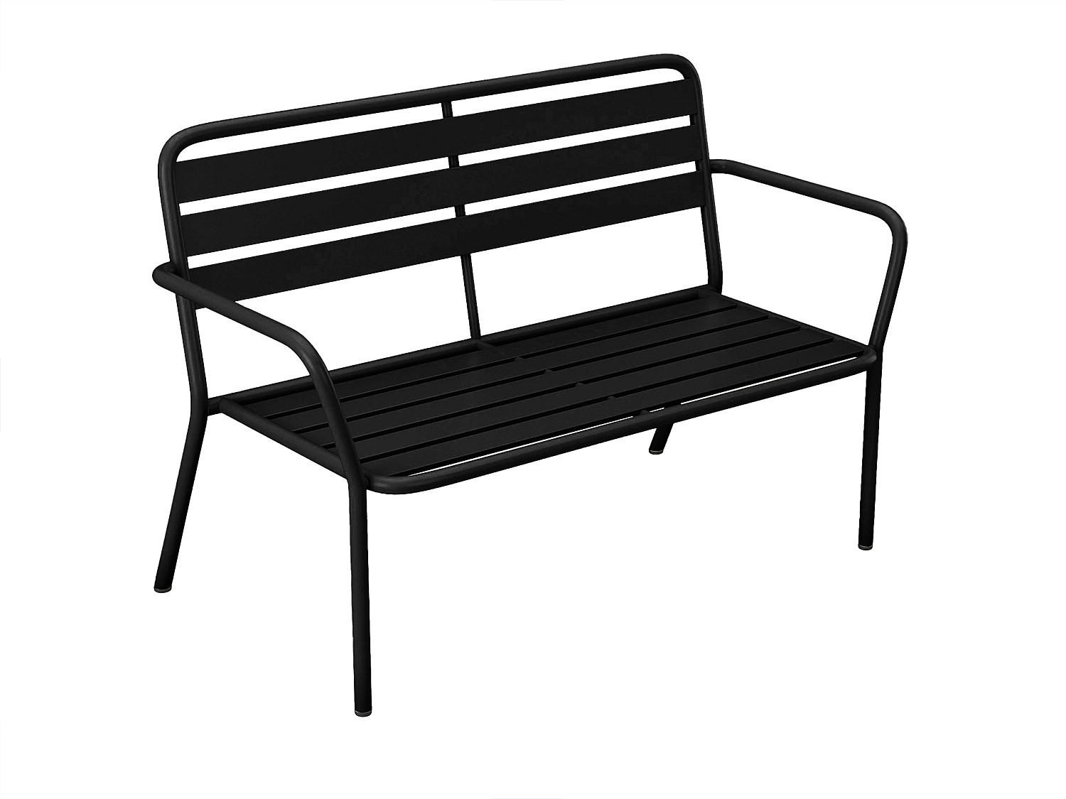 GARTENBANK - Metall - Schwarz - MIRMANDE von MYLIA - Schwarz, Metall (123/82/58cm) - Vente-Unique