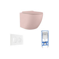 HÄNGE WC - 36 cm x 53.5 cm - keramik - rosa Javoine - Weiß, Keramik (36/36/53.5cm) - Vente-Unique